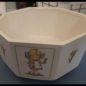 Vintage Joan Walsh Anglund Octagonal Bowl